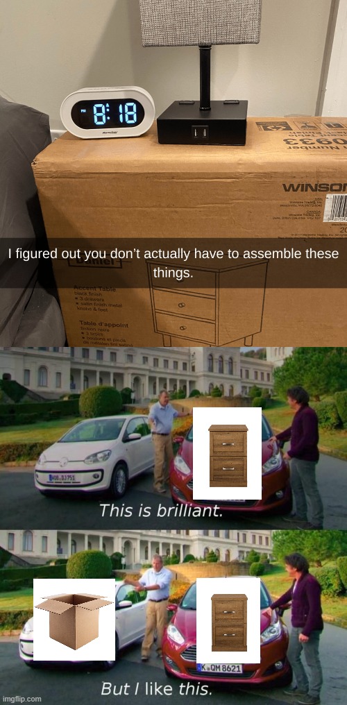 I like the box too. | image tagged in this is brilliant but i like this,box,big brain,memes | made w/ Imgflip meme maker