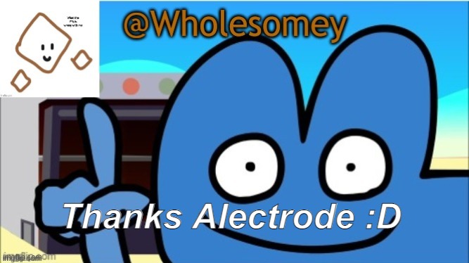Wholesomey's template | Thanks Alectrode :D | image tagged in wholesomey's template | made w/ Imgflip meme maker