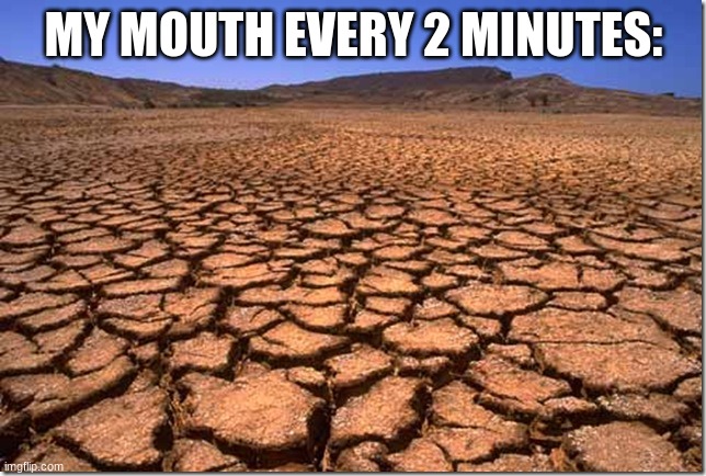 So. Thirsty. | MY MOUTH EVERY 2 MINUTES: | image tagged in parched earth,thirsty | made w/ Imgflip meme maker