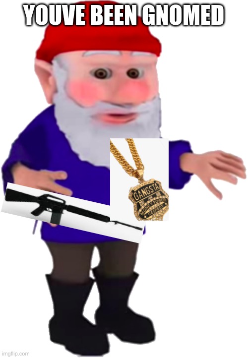 YOUVE BEEN GNOMED | YOUVE BEEN GNOMED | image tagged in gnome | made w/ Imgflip meme maker