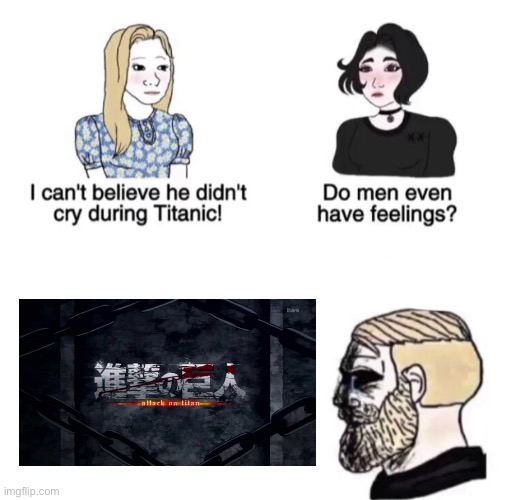 Its fax | image tagged in he didn't cry during titanic,aot,attack on titan | made w/ Imgflip meme maker