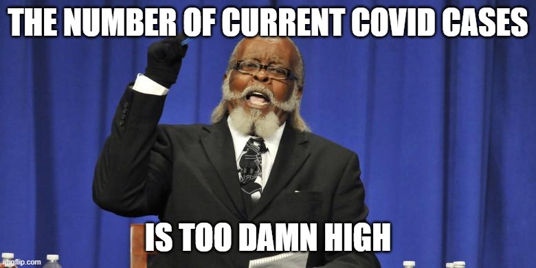rent too damn high guy | THE NUMBER OF CURRENT COVID CASES; IS TOO DAMN HIGH | image tagged in rent too damn high guy | made w/ Imgflip meme maker