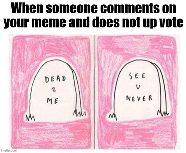 When someone comments on your meme and does not up vote | image tagged in up vote,funny | made w/ Imgflip meme maker