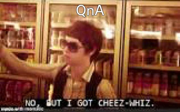 bc why not | QnA | image tagged in no but i got cheez-whiz | made w/ Imgflip meme maker