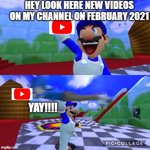 New SMG4 videos | HEY LOOK HERE NEW VIDEOS ON MY CHANNEL ON FEBRUARY 2021; YAY!!!! | image tagged in smg4 holding up a duck | made w/ Imgflip meme maker