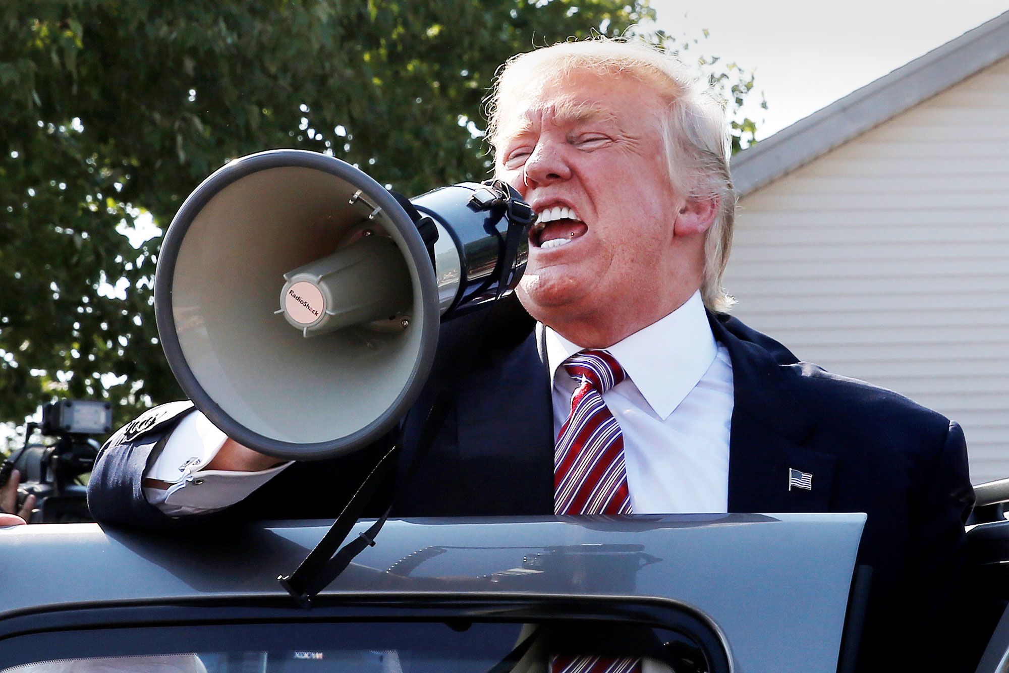 Trump yelling B.S. at Trumptards Blank Meme Template