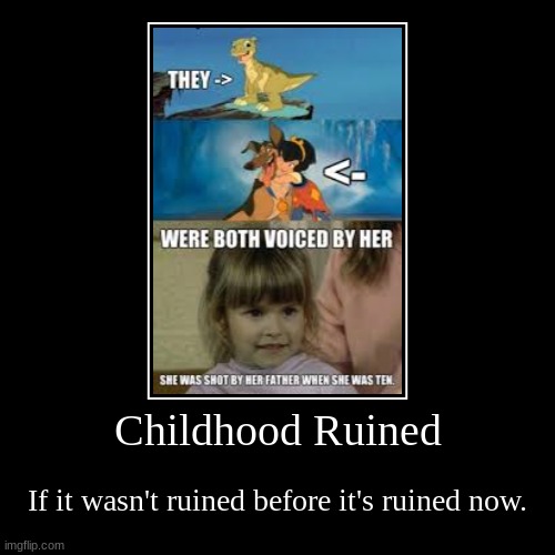 Childhood Ruined | Childhood Ruined | If it wasn't ruined before it's ruined now. | image tagged in funny,demotivationals,childhood ruined | made w/ Imgflip demotivational maker