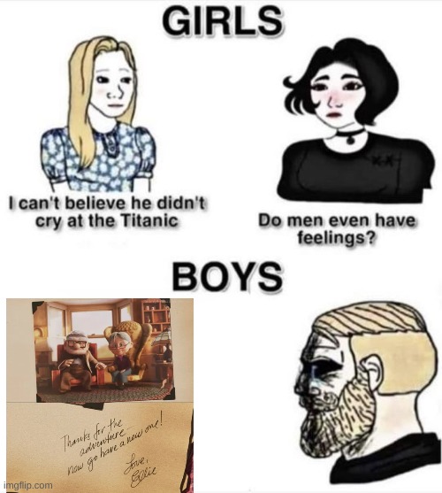 Let's be real, this makes all of us cry regardless of gender | image tagged in do men even have feelings,up,pixar,sad,feels,ima make you sad now,dankmemes | made w/ Imgflip meme maker