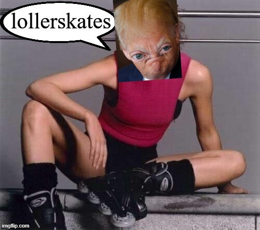 Demon Trump lollerskates | image tagged in demon trump lollerskates,politics lol,lol,skate,custom template,political humor | made w/ Imgflip meme maker