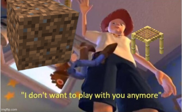 When you craft scaffoldings | image tagged in memes,minecraft,andy dropping woody | made w/ Imgflip meme maker