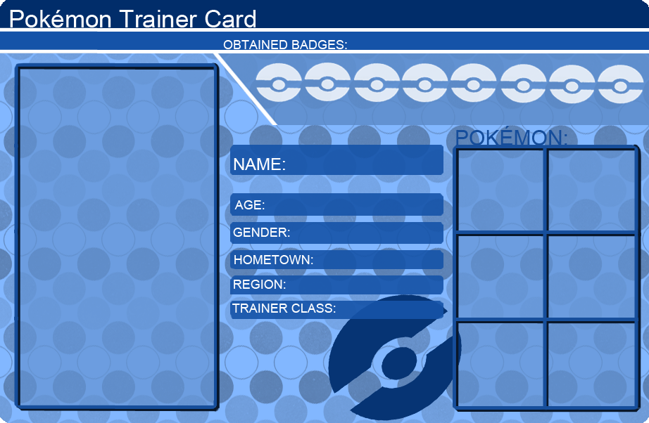 Pokemon Trainer Card Template Blue Blank Meme Template