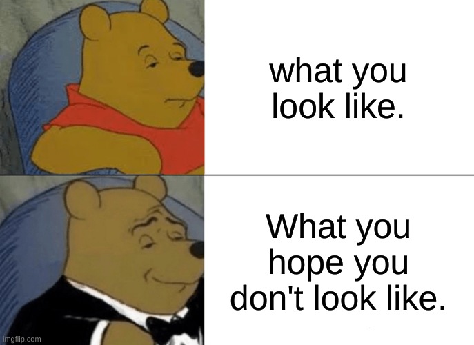 Tuxedo Winnie The Pooh Meme | what you look like. What you hope you don't look like. | image tagged in memes,tuxedo winnie the pooh | made w/ Imgflip meme maker