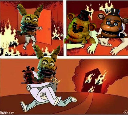 fnaf meme | image tagged in you can only save one from fire | made w/ Imgflip meme maker