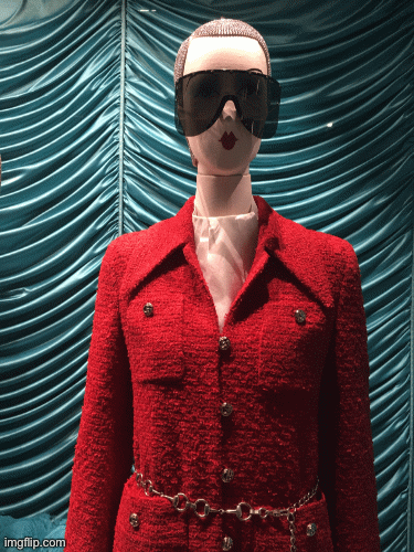 Three's Kompany | image tagged in fashion,window design,gucci,brian einersen | made w/ Imgflip images-to-gif maker