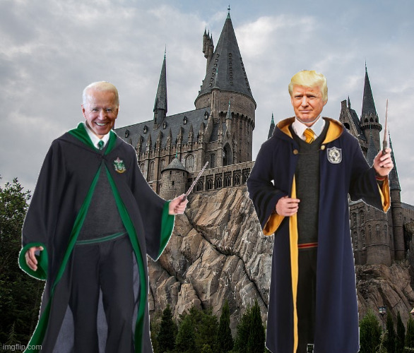 harry prezzer | image tagged in donald trump,joe biden,harry potter,hogwarts,funny,photoshop | made w/ Imgflip meme maker