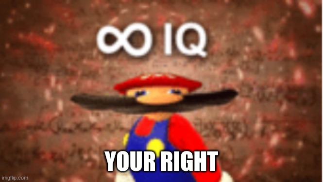 Infinite IQ | YOUR RIGHT | image tagged in infinite iq | made w/ Imgflip meme maker