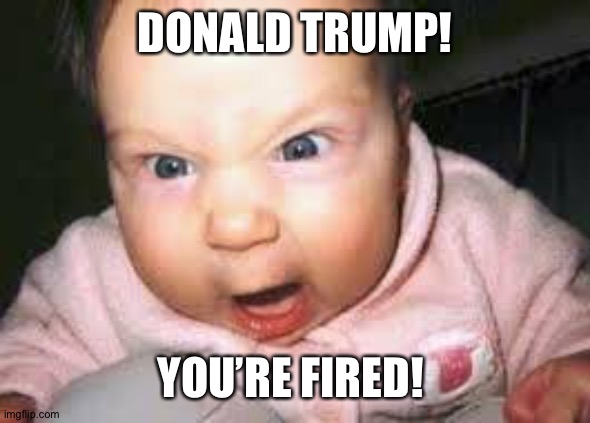 Donald Trump, You’re Fired! | DONALD TRUMP! YOU’RE FIRED! | image tagged in donald trump you're fired | made w/ Imgflip meme maker