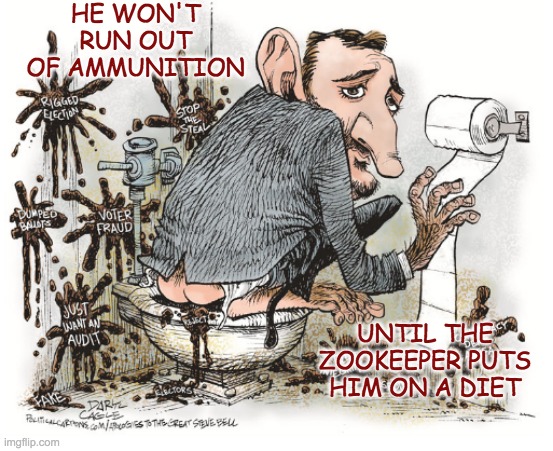 You can always tell when the monkeys want more attention | HE WON'T RUN OUT OF AMMUNITION UNTIL THE ZOOKEEPER PUTS HIM ON A DIET | image tagged in ted cruz | made w/ Imgflip meme maker