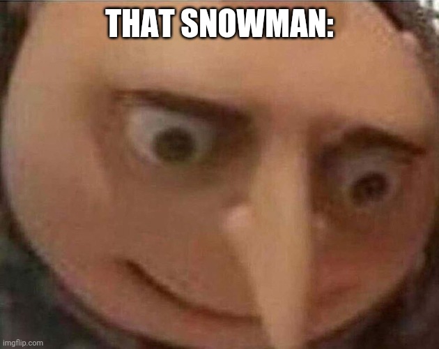 gru meme | THAT SNOWMAN: | image tagged in gru meme | made w/ Imgflip meme maker