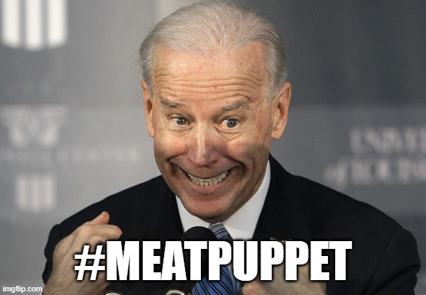 Don't Blame Me, I Didn't Vote for Him | #MEATPUPPET | image tagged in joe biden at his best,meatpuppet,usurper,fraud,impostor | made w/ Imgflip meme maker
