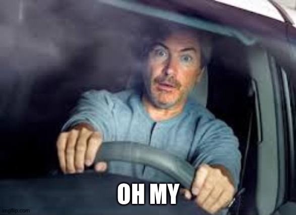 Scared driver | OH MY | image tagged in scared driver | made w/ Imgflip meme maker
