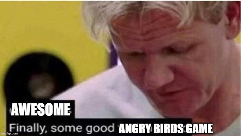 Gordon Ramsay some good food | AWESOME ANGRY BIRDS GAME | image tagged in gordon ramsay some good food | made w/ Imgflip meme maker