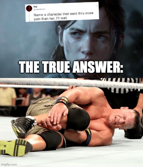 THE TRUE ANSWER: | image tagged in name someone who has been through more pain | made w/ Imgflip meme maker