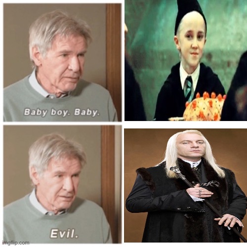 Draco has a soft side <3 | image tagged in baby boy baby evil,harry potter,draco malfoy,cute | made w/ Imgflip meme maker