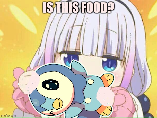 Kanna Kamui problems | IS THIS FOOD? | image tagged in kanna,dragon,girl,anime girl,hungry,pokemon | made w/ Imgflip meme maker