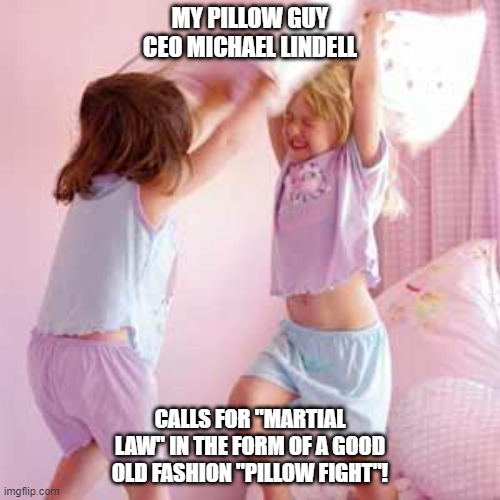 Ultimate Pillow Fighting Championship | MY PILLOW GUY CEO MICHAEL LINDELL; CALLS FOR "MARTIAL LAW" IN THE FORM OF A GOOD OLD FASHION "PILLOW FIGHT"! | image tagged in ultimate pillow fighting championship | made w/ Imgflip meme maker