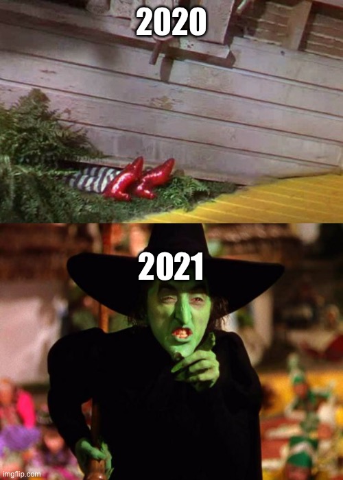 2020; 2021 | image tagged in wizard of oz,wicked witch | made w/ Imgflip meme maker