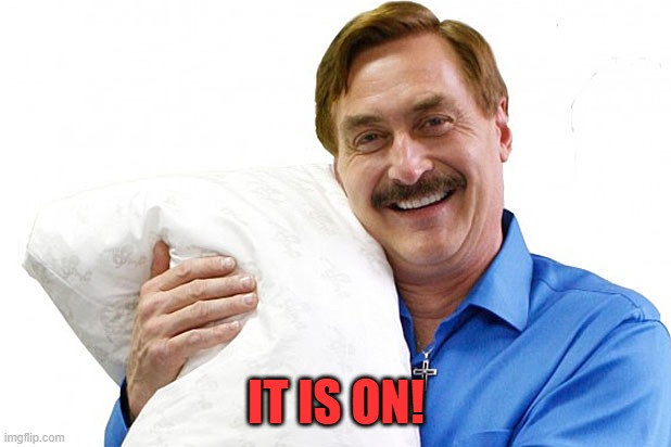 My Pillow | IT IS ON! | image tagged in my pillow | made w/ Imgflip meme maker