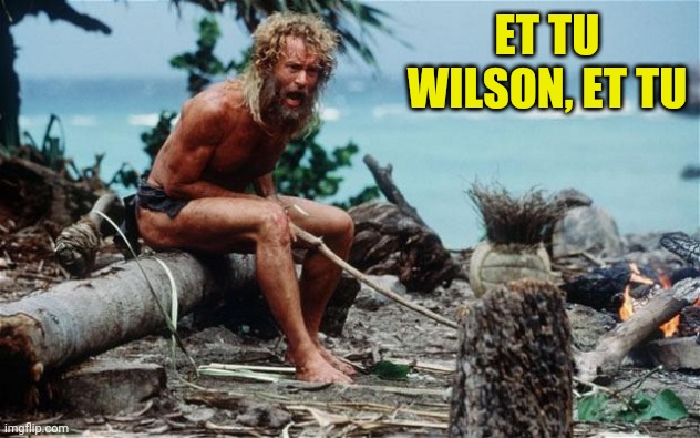 Wilson - Tom Hanks | ET TU WILSON, ET TU | image tagged in wilson - tom hanks | made w/ Imgflip meme maker