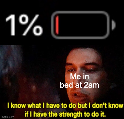 Charging your phone at 2 AM be like | Me in bed at 2am | image tagged in i know what i have to do but i don t know if i have the strength | made w/ Imgflip meme maker