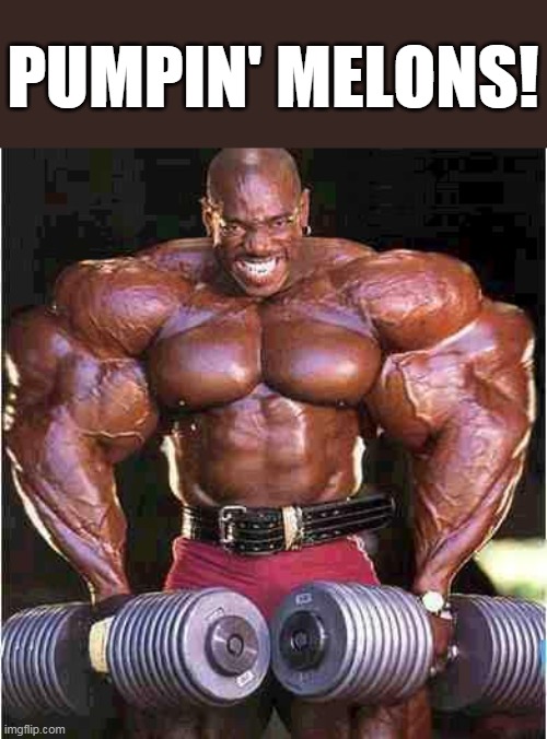 Tyrone Muscle | PUMPIN' MELONS! | image tagged in tyrone muscle | made w/ Imgflip meme maker