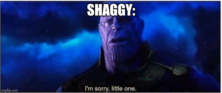 Thanos I'm sorry little one | SHAGGY: | image tagged in thanos i'm sorry little one | made w/ Imgflip meme maker