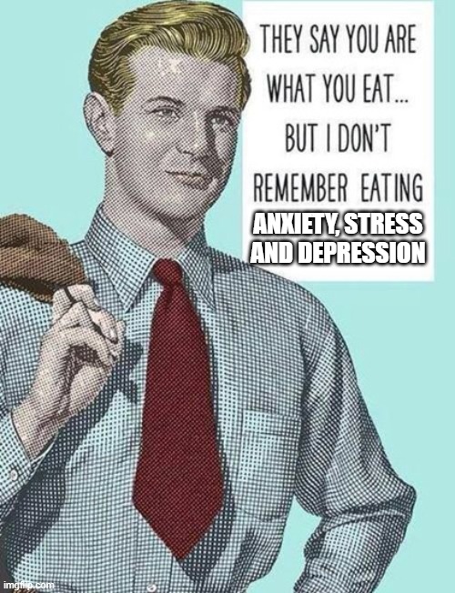 Tell me I'm true | ANXIETY, STRESS AND DEPRESSION | image tagged in i don't remember eating,meme,funny meme | made w/ Imgflip meme maker