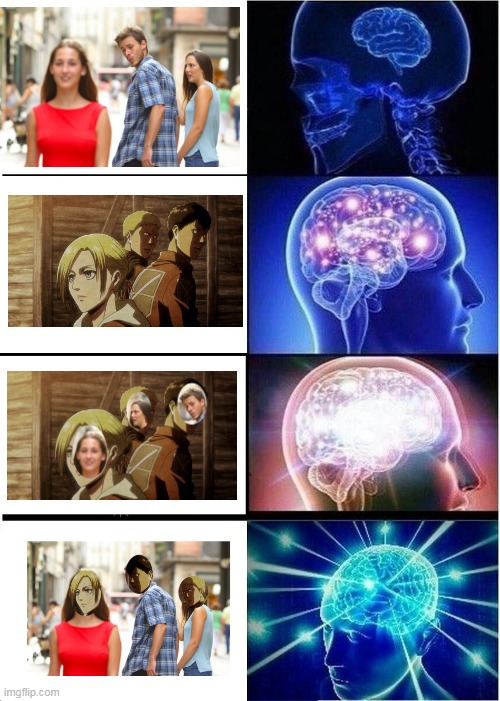 attack of the distracted boyfriend | image tagged in memes,expanding brain | made w/ Imgflip meme maker