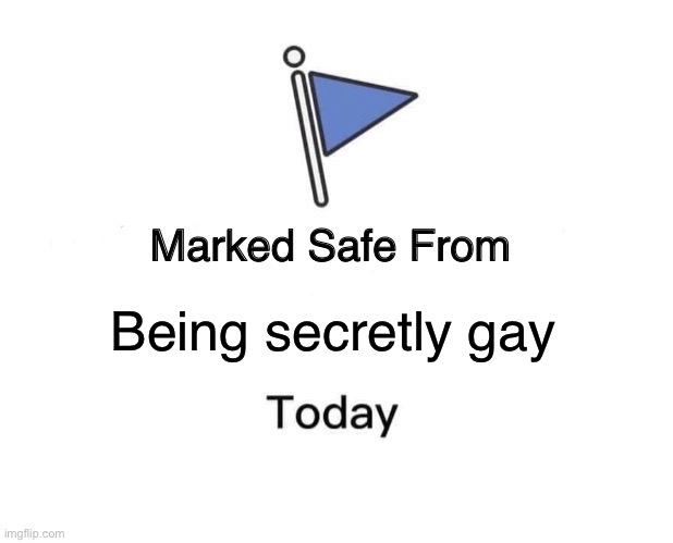 Marked Safe From | Being secretly gay | image tagged in memes,marked safe from | made w/ Imgflip meme maker