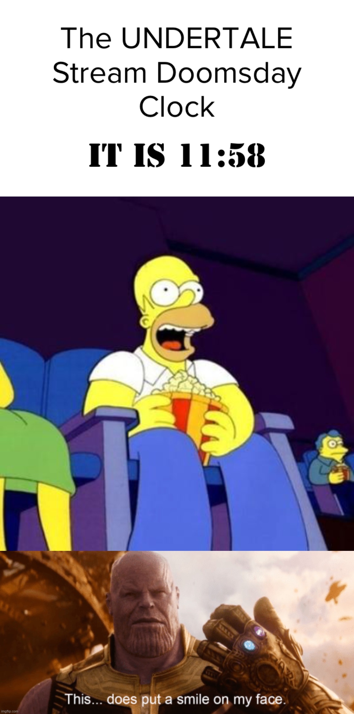 Finally, Someone decides to end my pain (i know its a joke.. or probably not..but still) | image tagged in homer eating popcorn,this does put a smile to my face | made w/ Imgflip meme maker
