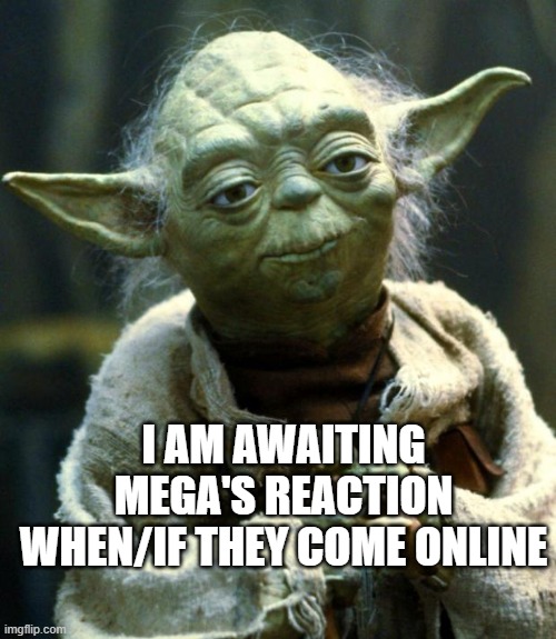 I am not the original, and I will never be as good as them. They are king, I am simply an amateur | I AM AWAITING MEGA'S REACTION WHEN/IF THEY COME ONLINE | image tagged in memes,star wars yoda | made w/ Imgflip meme maker