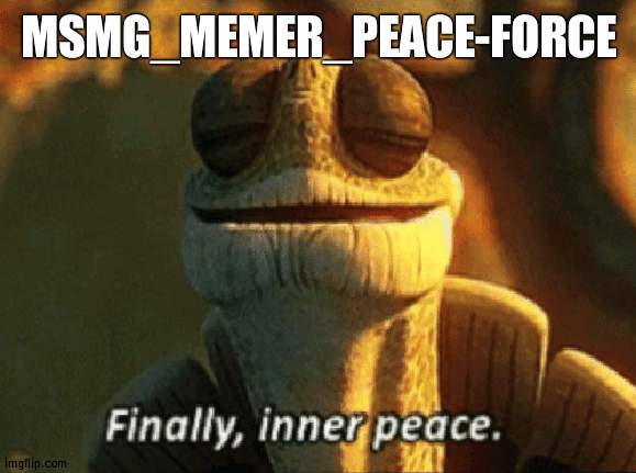 We need a peace force | MSMG_MEMER_PEACE-FORCE | image tagged in finally inner peace,peace | made w/ Imgflip meme maker