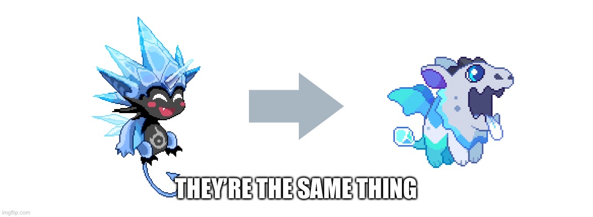Game update lol | THEY’RE THE SAME THING | image tagged in dragon,prodigy,what happened,game logic | made w/ Imgflip meme maker