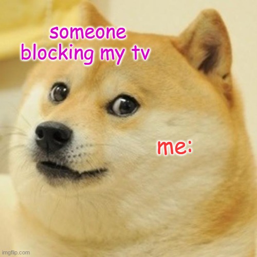 Doge | someone blocking my tv; me: | image tagged in memes,doge | made w/ Imgflip meme maker