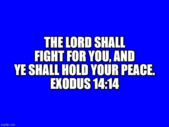 Bible Verse Exodus 14:14 | THE LORD SHALL FIGHT FOR YOU, AND YE SHALL HOLD YOUR PEACE.
EXODUS 14:14 | image tagged in exodus ch14 vs14,bible verse | made w/ Imgflip meme maker