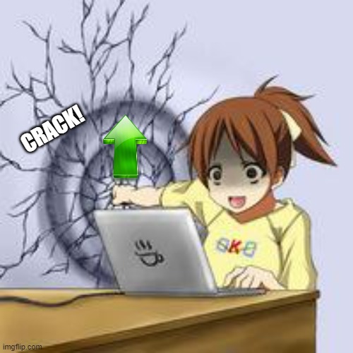 Anime wall punch | CRACK! | image tagged in anime wall punch | made w/ Imgflip meme maker