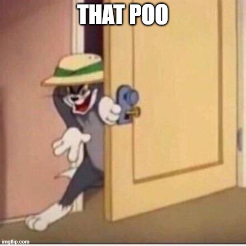 Sneaky tom | THAT POO | image tagged in sneaky tom | made w/ Imgflip meme maker