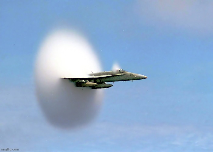 Fighter Jet breaking the sound barrier | image tagged in awesome pic,sonic boom,fighter jet | made w/ Imgflip meme maker