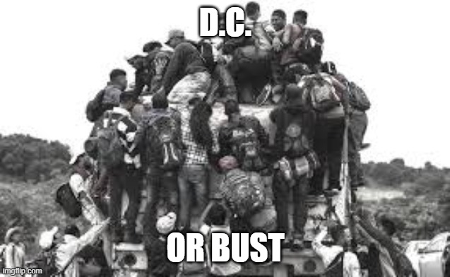 insurrection 2.0 | D.C. OR BUST | image tagged in biden inaugural | made w/ Imgflip meme maker