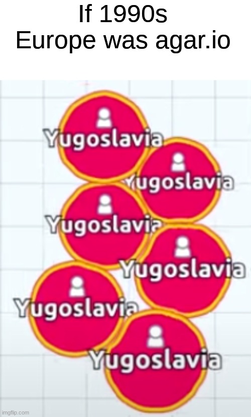 Yugoslavia | If 1990s Europe was agar.io | image tagged in blank white template | made w/ Imgflip meme maker